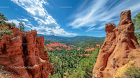 Majestic Red Rock Formations under a Vast Blue Sky