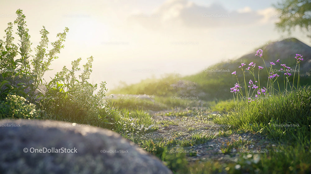 Tranquil Spring Meadow with Blooming Wildflowers