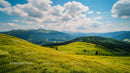 Rolling Green Hills Under a Vibrant Blue Sky
