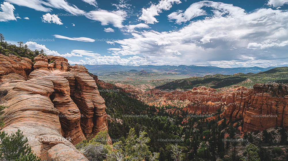 Majestic Red Rock Canyon Under Expansive Sky