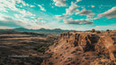 Majestic Rocky Cliffs Under a Vibrant Sky
