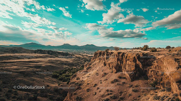 Majestic Rocky Cliffs Under a Vibrant Sky