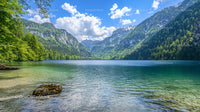 Tranquil Alpine Lake with Majestic Mountain Scenery