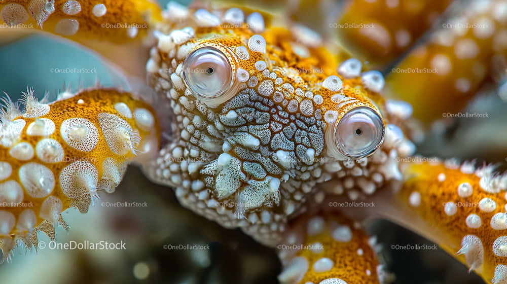 Close-Up of an Orangutan Crab in a Vibrant Coral Reef