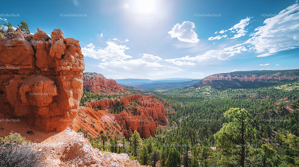 Majestic Red Rock Canyon Under a Clear Blue Sky