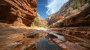 Majestic Red Rock Canyon with Clear Blue Sky