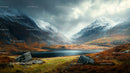 Majestic Mountain Range with Snow-Capped Peaks