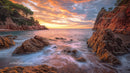 Golden Sunset Over Rocky Mediterranean Coastline