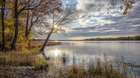 Serene Autumn Sunset by a Tranquil Lakeside
