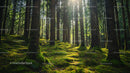 Sunlight Filtering Through Majestic Forest Trees
