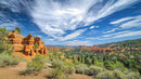 Scenic View of Red Rock Formations under a Vibrant Blue Sky