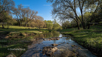 Tranquil River Flowing Through Peaceful Forest Landscape