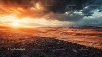 Dramatic Sunset Over Expansive Gold Landscape