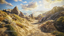 Majestic Mountain Landscape with Rocky Hills and Blue Sky