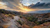 Golden Hour Over Majestic Mountain Landscape
