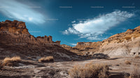 Dramatic Desert Landscape with Striking Rock Formations