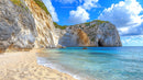 Breathtaking Seaside Cliffs with Turquoise Waters and Beach