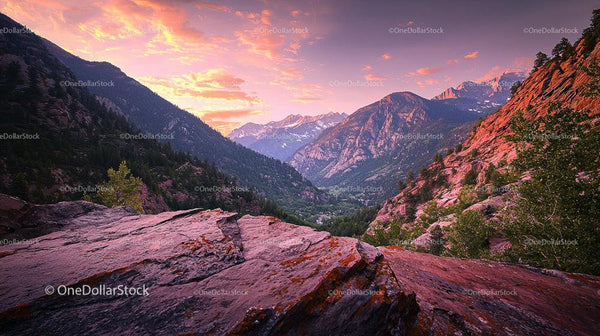 Stunning Mountain Range at Sunset with Dramatic Sky