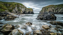 Dramatic Rocky Coastline with Cliffs and Ocean Waves