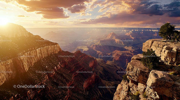 Sunset Over the Majestic Cliffs of the Grand Canyon