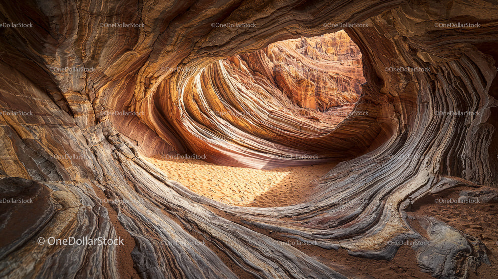 Spectacular Sandstone Cave with Eroded Wave Patterns