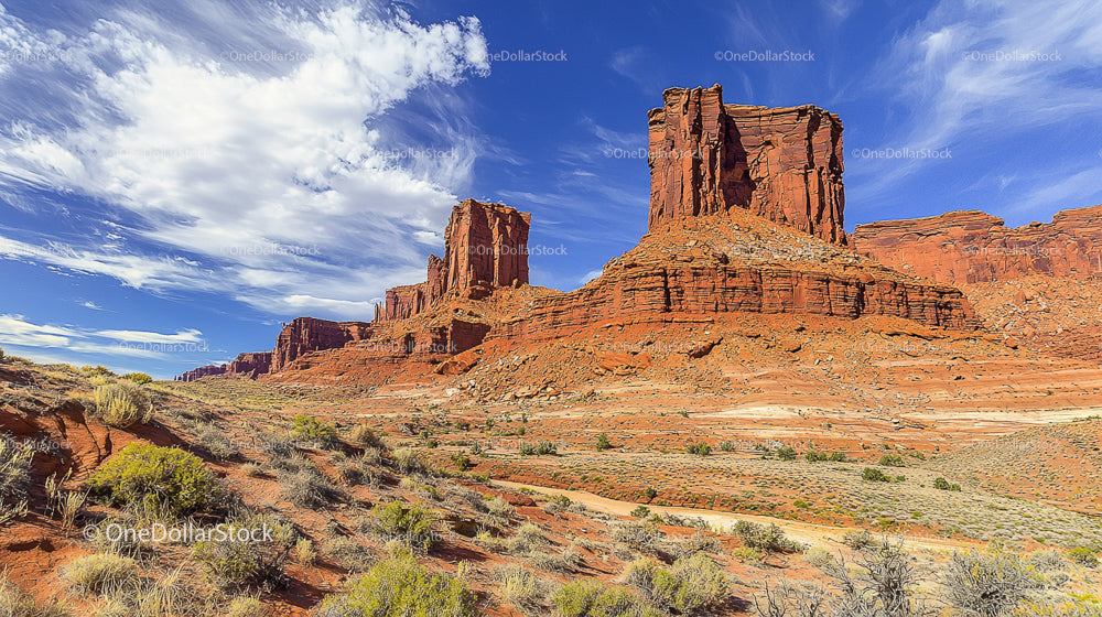 Majestic Red Rock Cliffs under a Clear Blue Sky