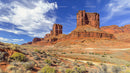 Majestic Red Rock Cliffs under a Clear Blue Sky