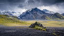 Scenic Icelandic Mountain Range under Dramatic Skies