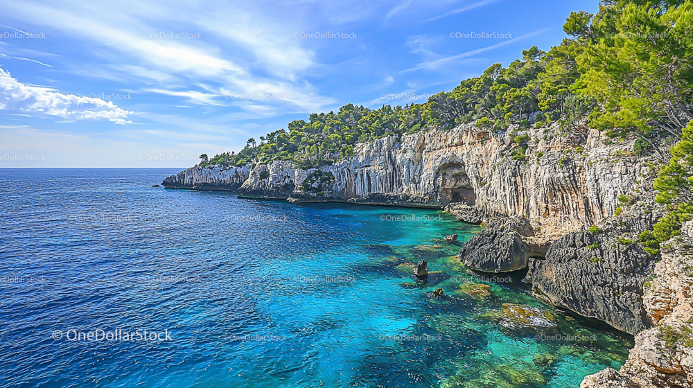 Scenic Cliffs and Crystal Clear Waters Along a Rocky Coastline