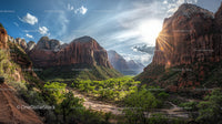 Scenic View of Zion National Park Canyon at Sunset