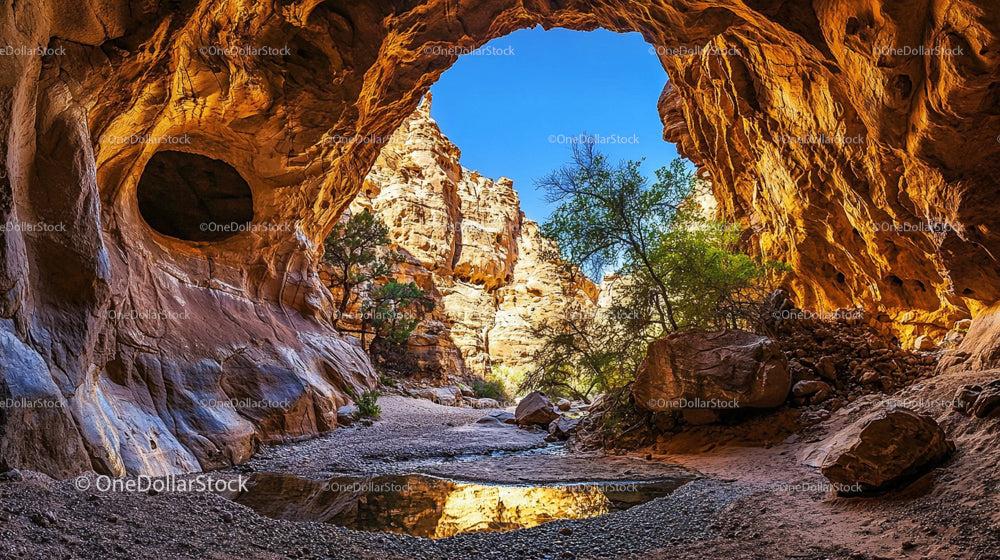 Breathtaking View of Sandstone Canyon Archway