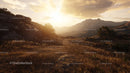 Golden Hour Over Mountainous Landscape at Sunset