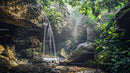 Serene Waterfall Cascading in Lush Jungle Landscape