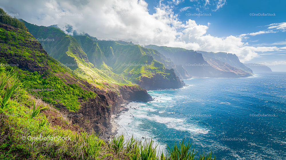 Stunning Cliffs and Ocean Panorama Along Rugged Coastline