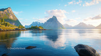 Majestic Mountain Peaks Reflecting in Serene Lake Waters