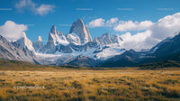 Majestic Snow-Capped Peaks Under a Clear Blue Sky