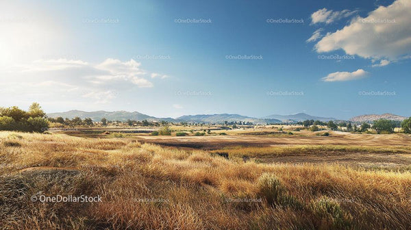 Vast Countryside Under a Clear Blue Sky