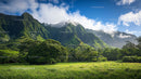 Majestic Tropical Mountains under a Clear Blue Sky