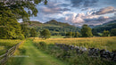 Tranquil Country Path Through Lush Green Hills