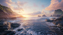 Breathtaking Sunset Over Rocky Coastal Cliffs