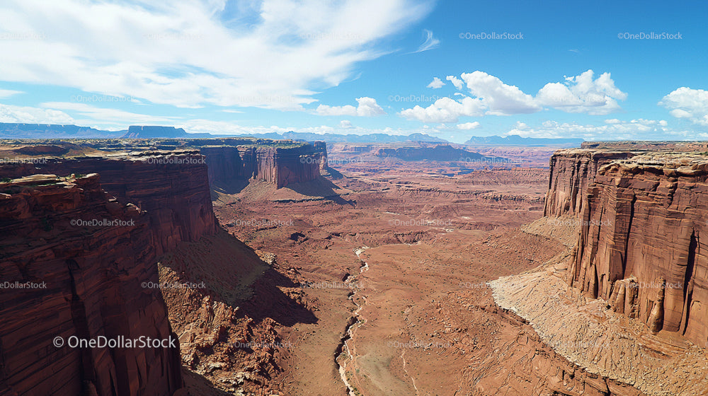 Dramatic Canyon with Majestic Cliffs and Blue Sky