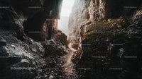 Winding Mountain Trail Through Dramatic Rocky Pass