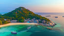 Stunning Tropical Island Beach Resort at Sunset