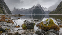 Majestic Mountain Landscape with Serene Lake and Snowcapped Peaks