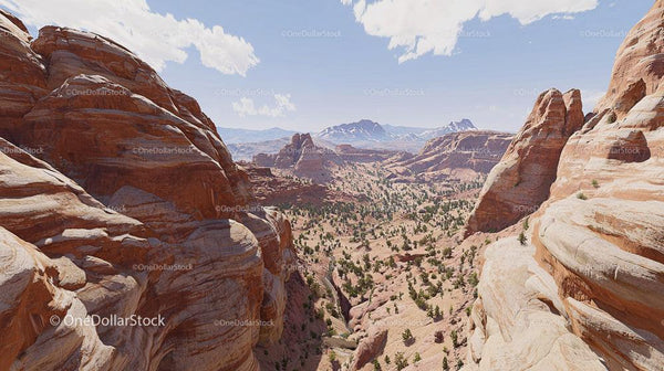 Dramatic Red Rock Formations in Expansive Desert Landscape