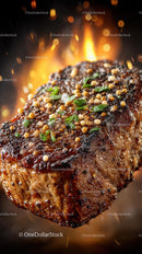 Sizzling Grilled Steak with Fresh Herbs and Mustard Seeds