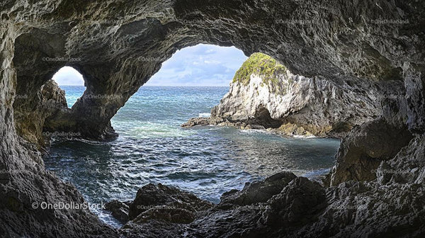 Dramatic Ocean View from Inside a Natural Coastal Cave