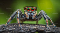 Vibrant Jumping Spider Macro Photography