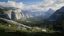 Grand Granite Peaks in a Verdant Forested Valley