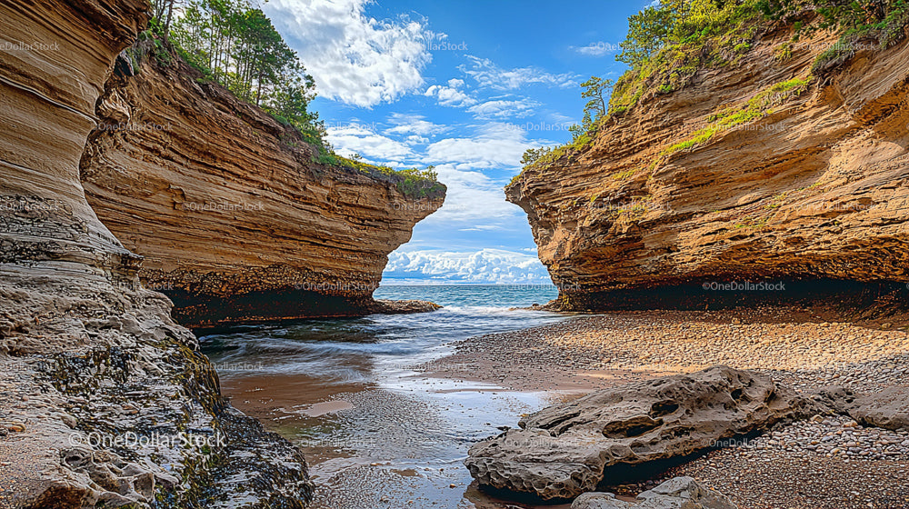 Dramatic Coastal Cliffs with Turquoise Waters